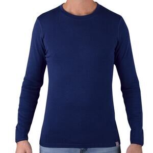 NWT MERIWOOL Top Men M Navy Merino Wool Baselayer Long Sleeve